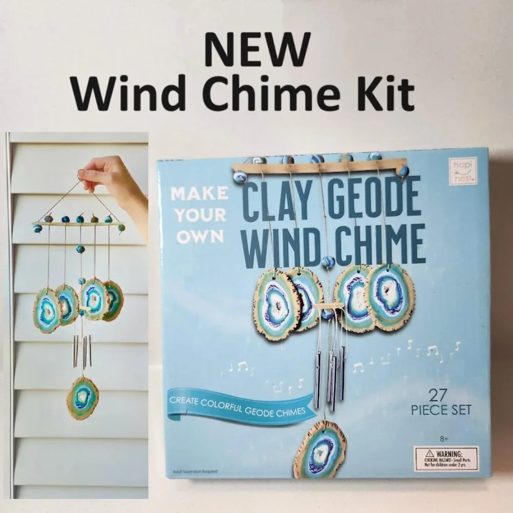 NEW Make Your Own Clay Geode Wind Chime DIY Craft Kit CHRISTMAS GIFT Stocking St